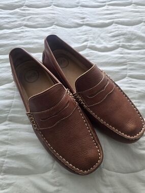 1901 Brown Leather Penny Loafers for Men